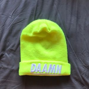 Unisex Neon Yellow Beanie